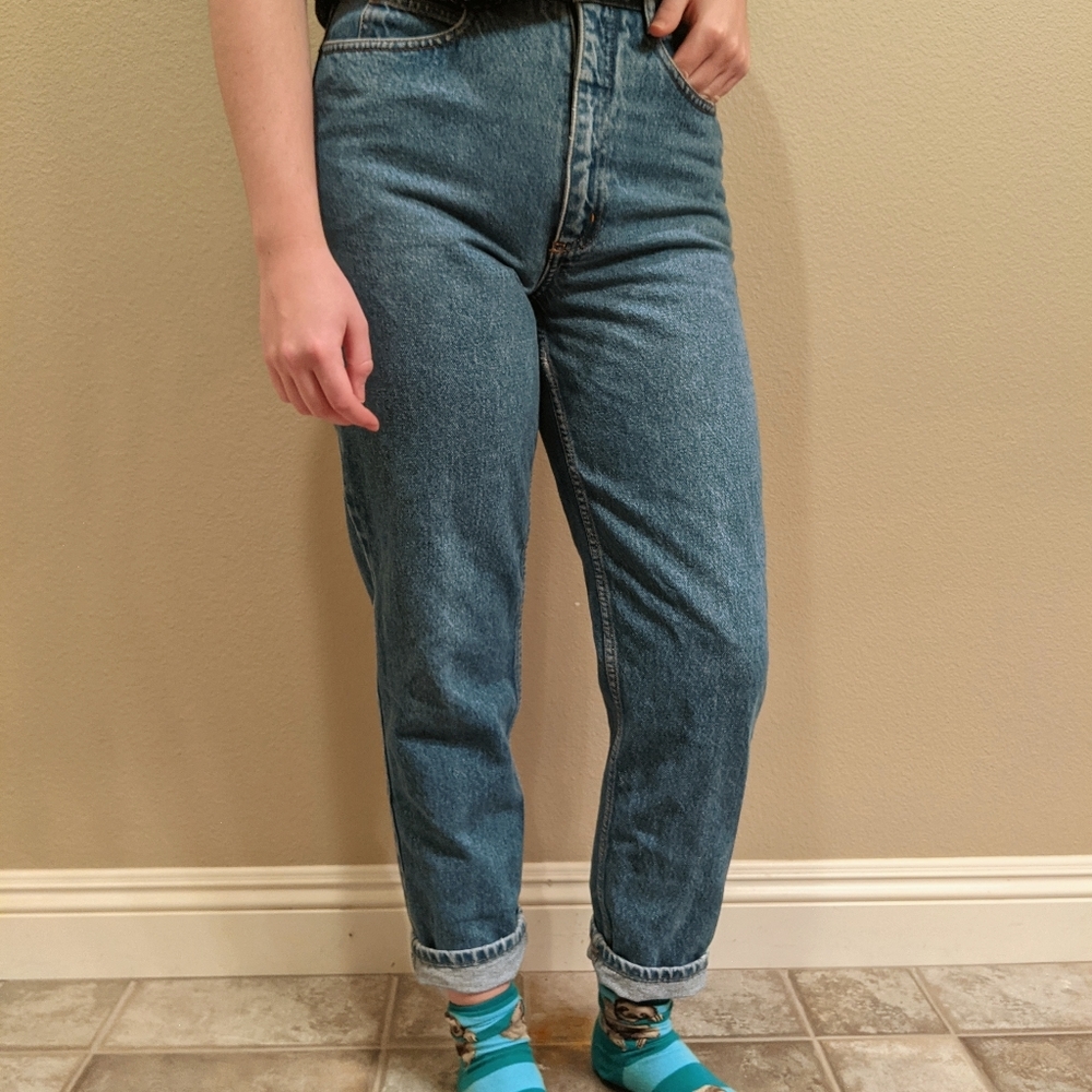 Old denim mom jeans